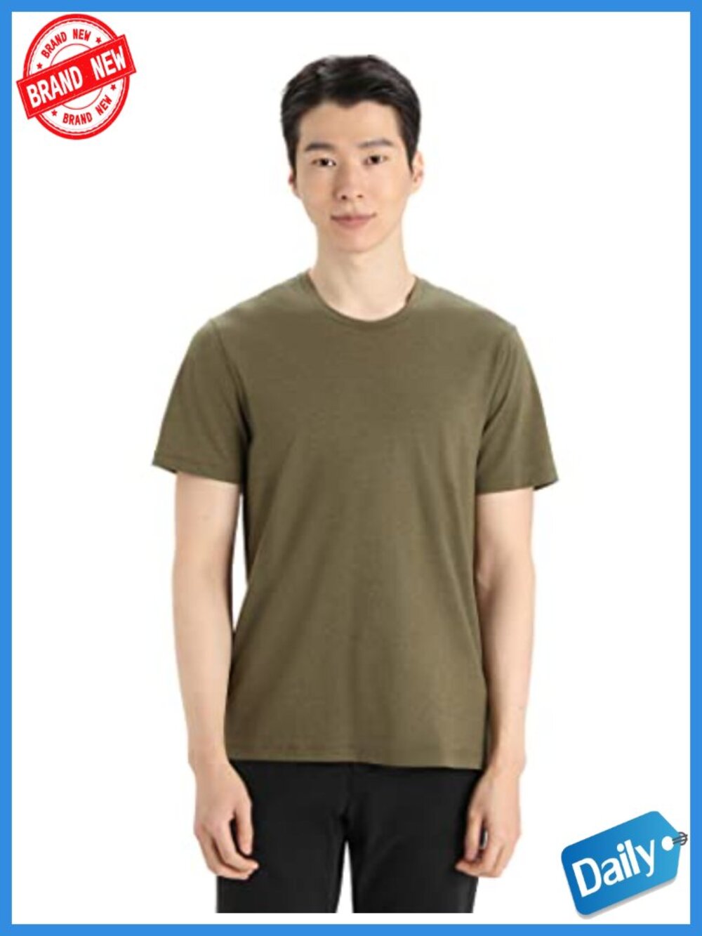 Merino Wool Cotton Blend Short Sleeve T-Shirt for Men
